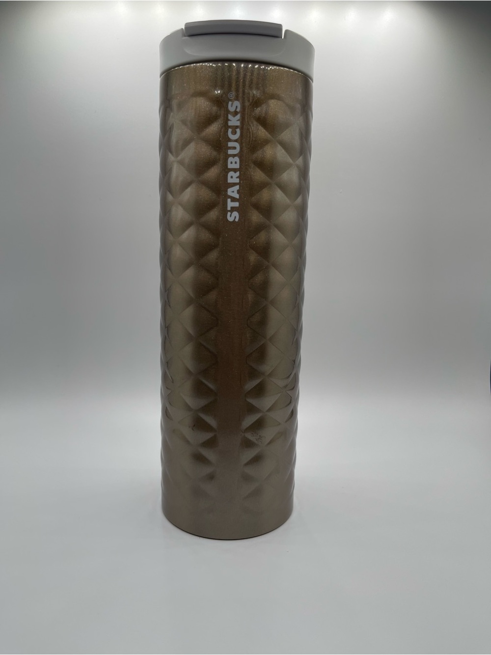 Starbucks Brown Textured Travel Tumbler with Gray Lid